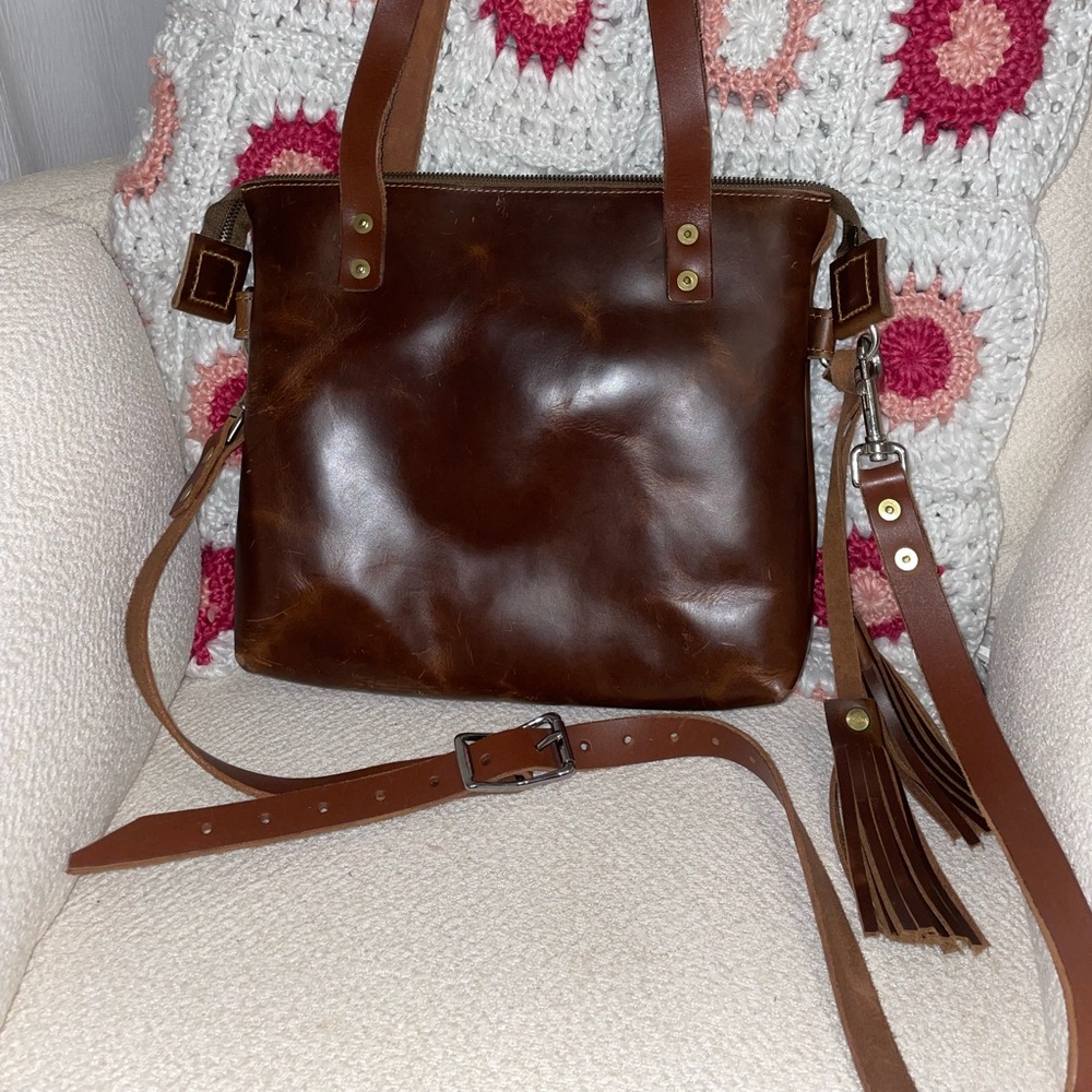 REAL LEATHER HANDMADE BAG - Picture 2 of 7